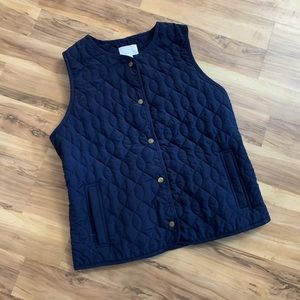 Caslon navy blue quilted vest size L